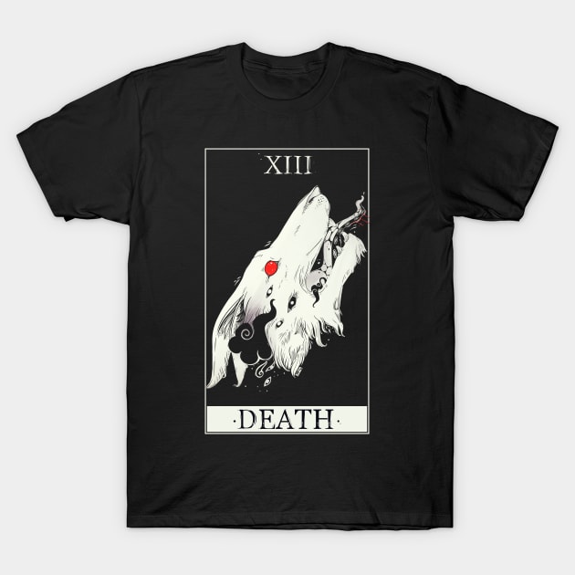 Death Tarot Card Wolf Art T-Shirt by cellsdividing